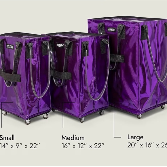 HULKEN rolling tote in iridescent purple size XL NWT - Picture 6 of 9